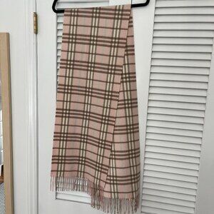 Burberry Pink Plaid Cashmere Scarf - Worn Once